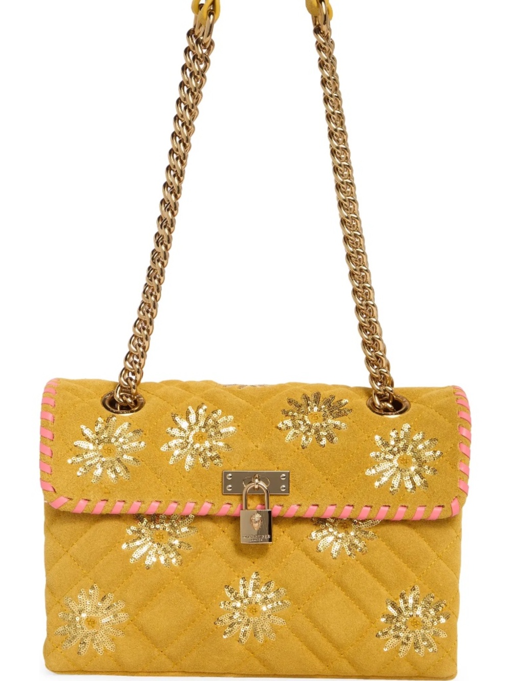 Kurt Geiger London Brixton Sequin Flower Suede Shoulder Bag